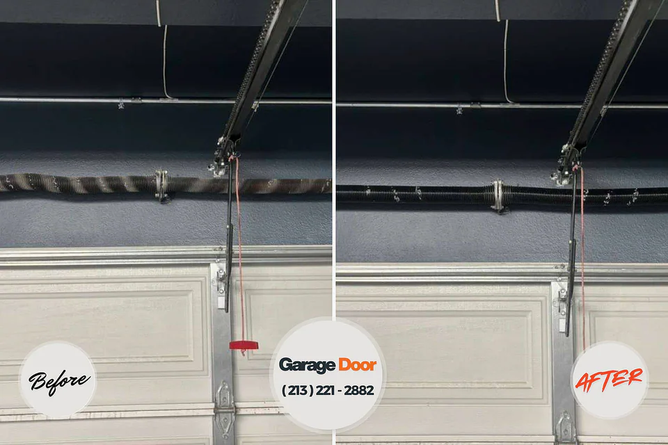 Before and after: garage door repair Harrington, DE